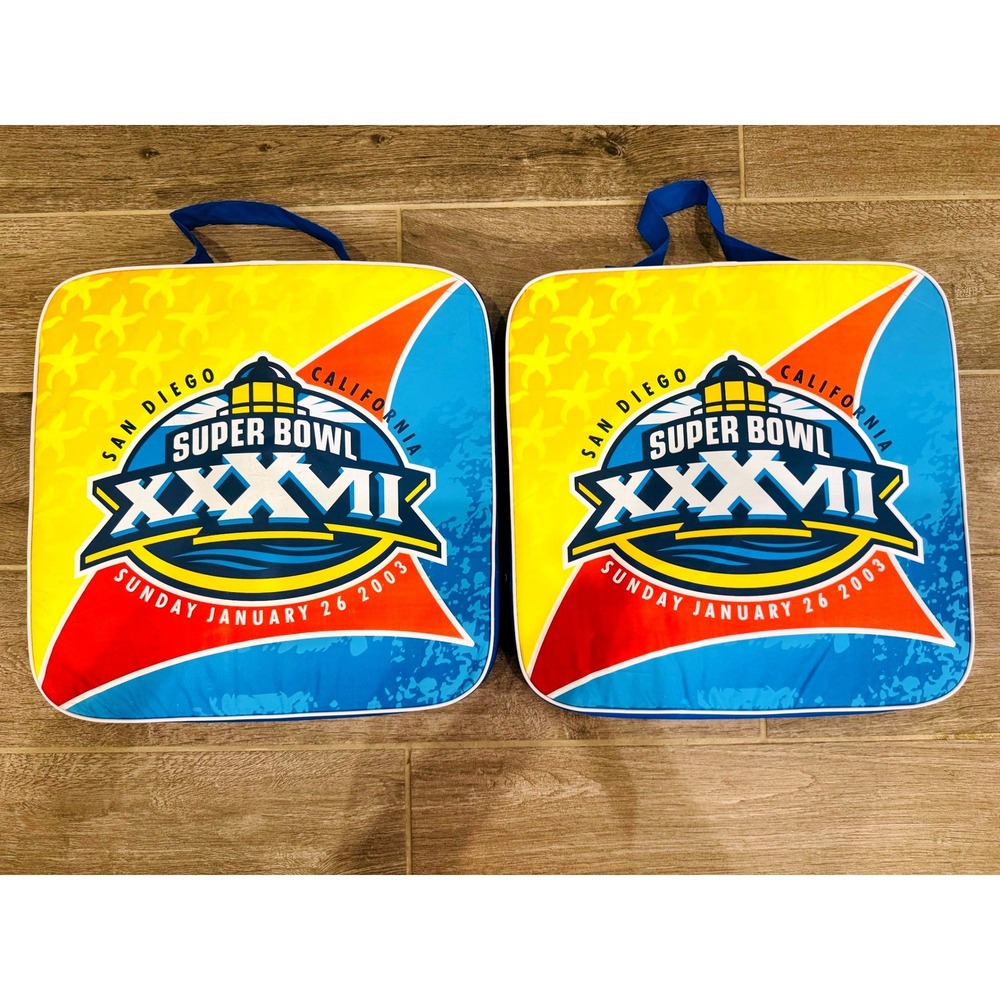 Super Bowl XXXVII 37 Seat Cushions NFL San Diego '03 Stadium Giveaway Vintage